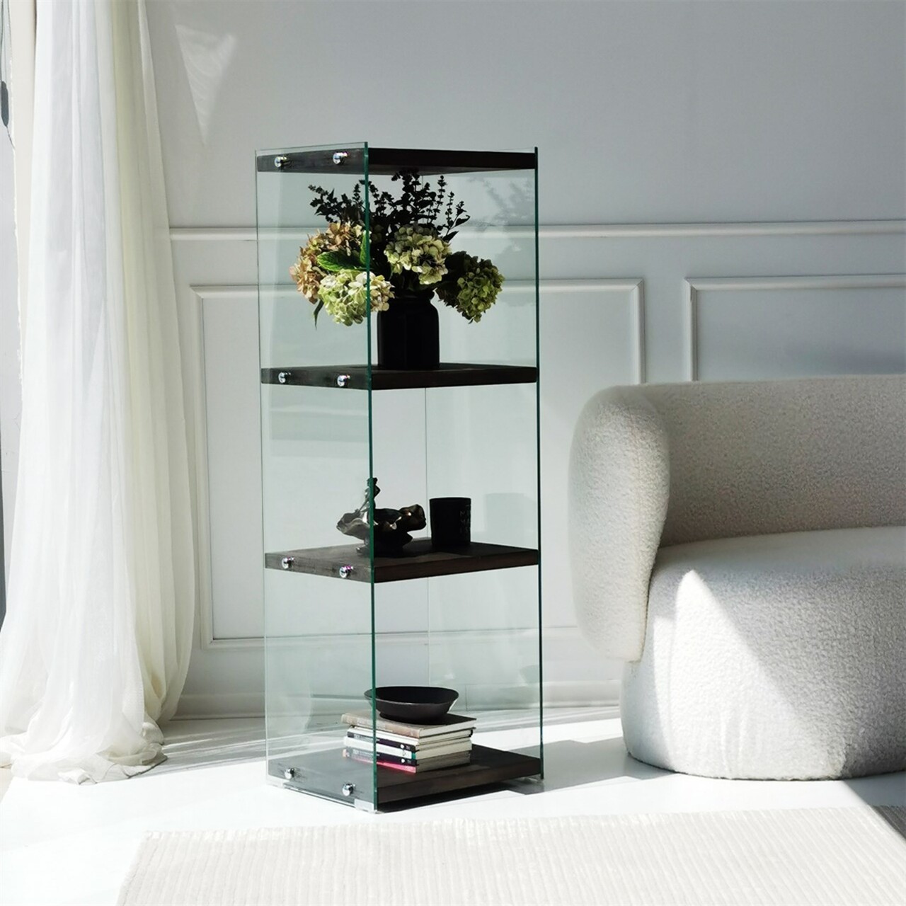 Corp biblioteca, Hanah Home, Aqua 3, 40x120x35 cm, Antracit - imagine 6